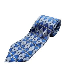 NFL Dallas Cowboys Necktie Mens Blue Star Diamond Pattern Graphic Silk Sporty